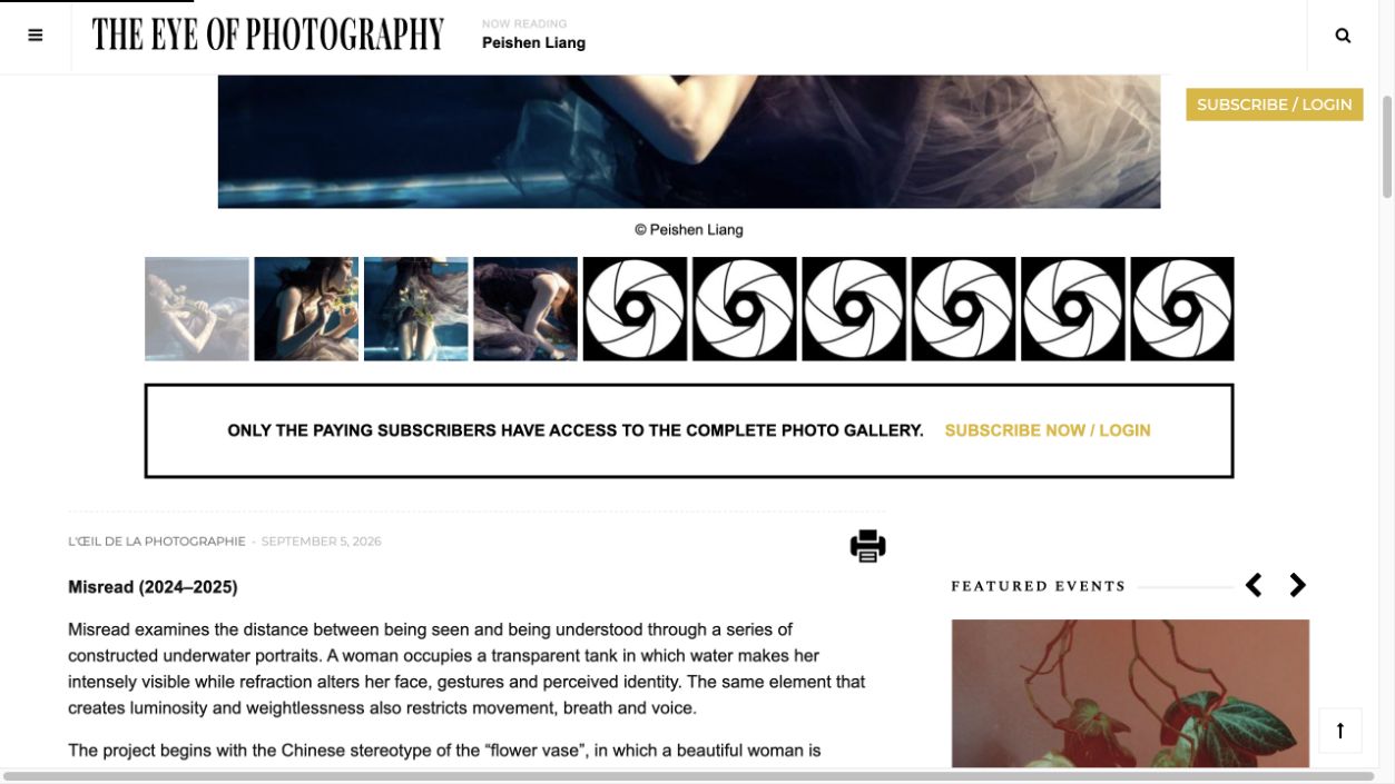 The Eye of Photography article showing the Misread gallery and project statement