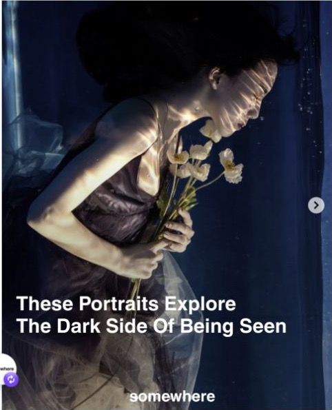 Somewhere Asia Instagram feature showing a Misread portrait with the English headline These Portraits Explore the Dark Side of Being Seen